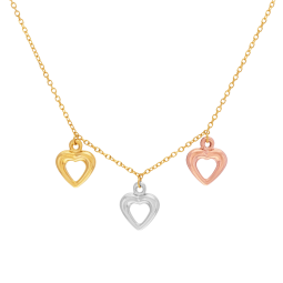 Collier en 3 ors, coeur
