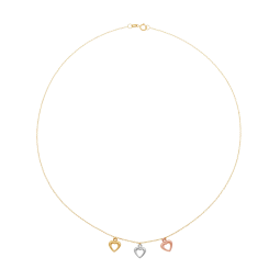 Collier en 3 ors, coeur