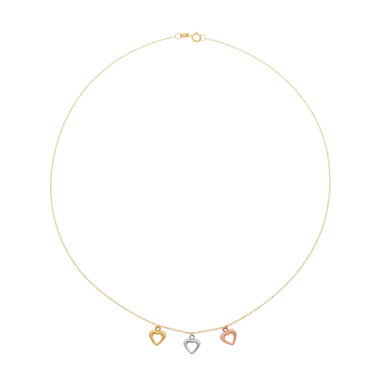 Collier en 3 ors, coeur