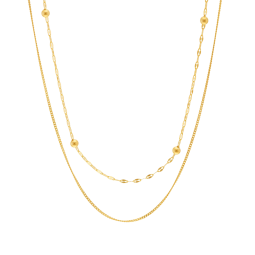 Collier en or jaune, double chaîne