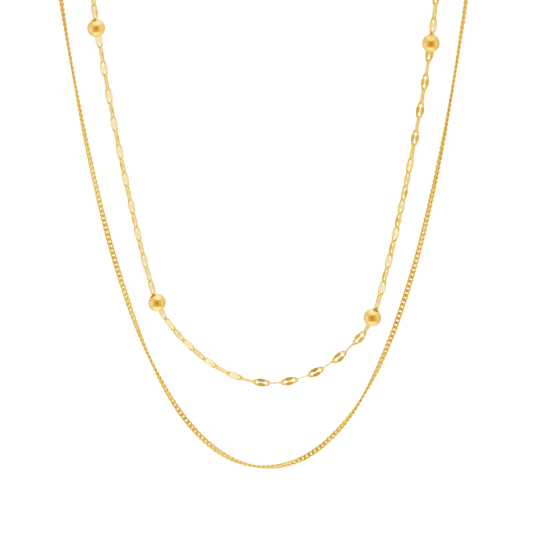 Collier en or jaune, double chaîne