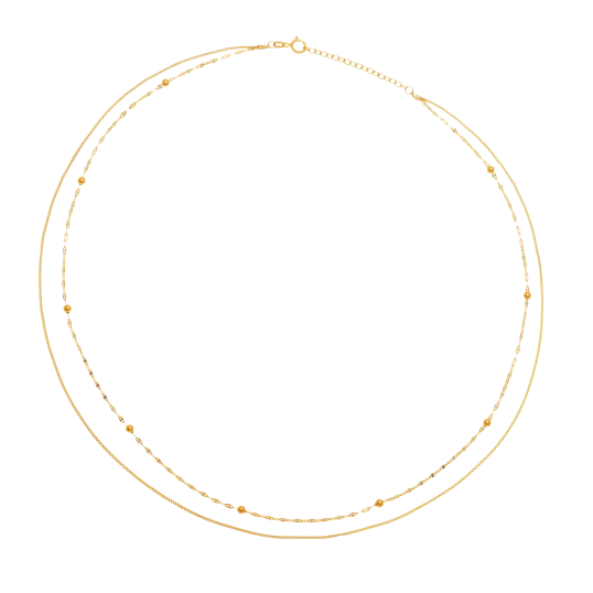 Collier en or jaune, double chaîne