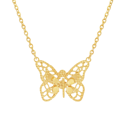 Collier en or jaune, papillon