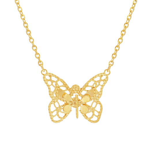 Collier en or jaune, papillon Collier en or jaune, papillon