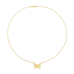 Collier en or jaune, papillon