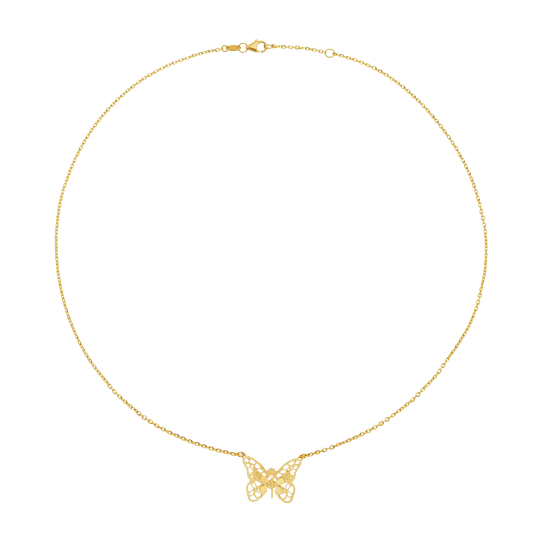 Collier en or jaune, papillon Collier en or jaune, papillon
