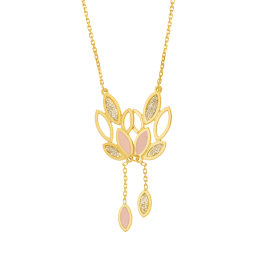 Collier en or jaune et laque pailletée