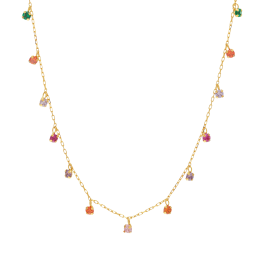 Collier en or jaune et oxydes de zirconium