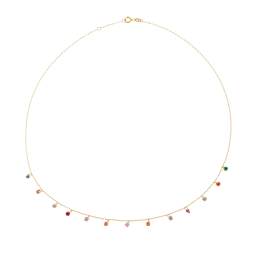 Collier en or jaune et oxydes de zirconium