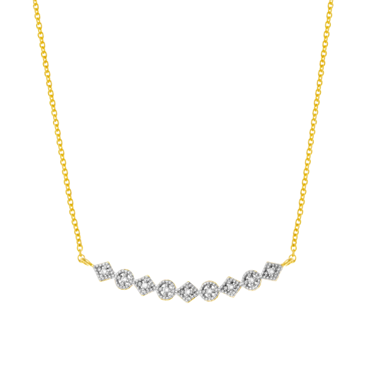 Collier en or jaune et rhodié, diamants
