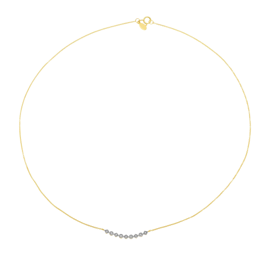Collier en or jaune et rhodié, diamants