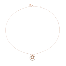 Collier en or rose et rhodié, diamants blancs et diamants bruns
