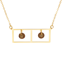Collier en or jaune et oxydes de zirconium
