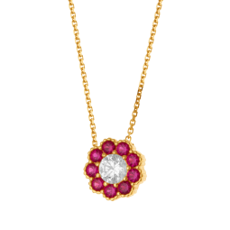 Collier en or jaune et oxydes de zirconium