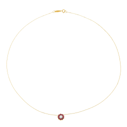 Collier en or jaune et oxydes de zirconium