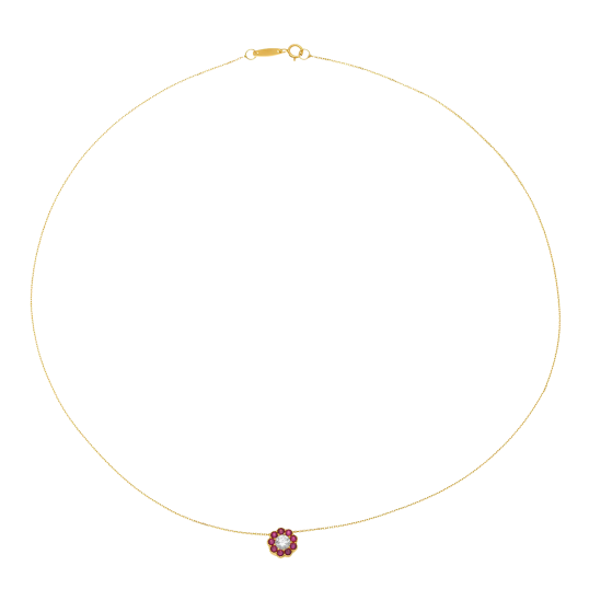 Collier en or jaune et oxydes de zirconium