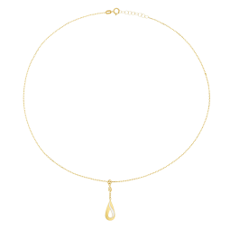 Collier en or jaune, oxydes de zirconium et laque 