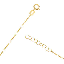Collier en or jaune, oxydes de zirconium et laque 