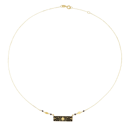 Collier en or jaune, spinelles et laque 