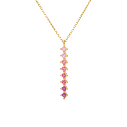 Collier en or jaune et oxydes de zirconium