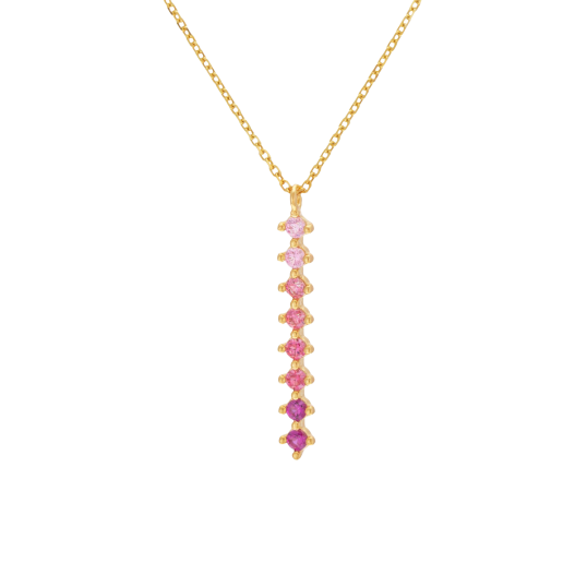 Collier en or jaune et oxydes de zirconium