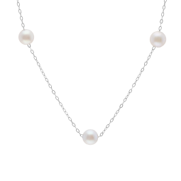 Collier en or gris et perles de culture