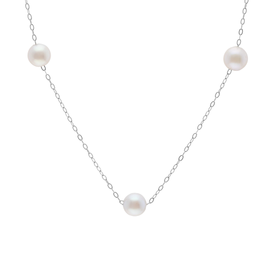 Collier en or gris et perles de culture