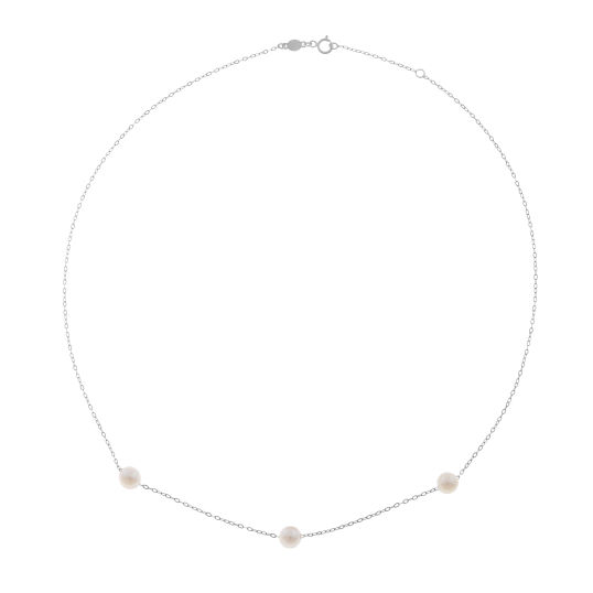 Collier en or gris et perles de culture