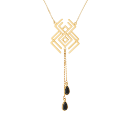 Collier en or jaune et oxydes de zirconium