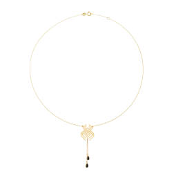 Collier en or jaune et oxydes de zirconium