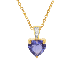 Collier en or jaune et rhodié, cordiérite et diamants