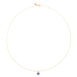 Collier en or jaune et rhodié, cordiérite et diamants