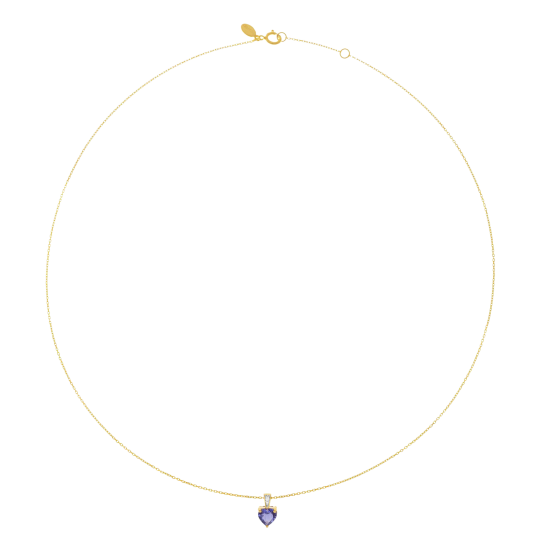 Collier en or jaune et rhodié, cordiérite et diamants