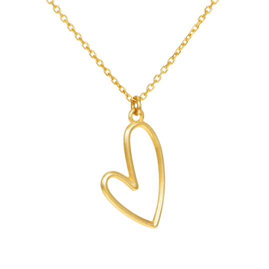 Collier en or jaune, coeur