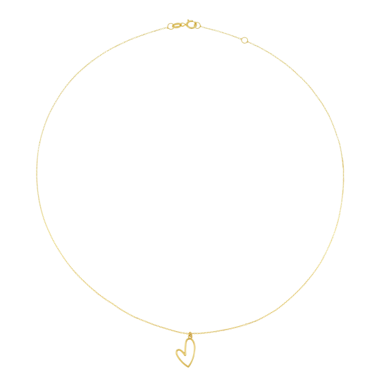 Collier en or jaune, coeur