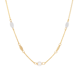 Collier en or jaune et rhodié, perle de culture