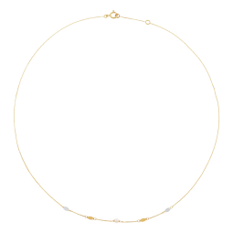 Collier en or jaune et rhodié, perle de culture