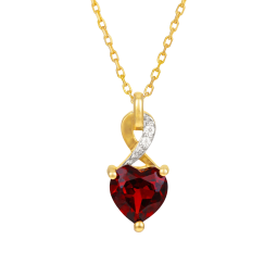 Collier en or jaune et rhodié, grenat et diamants