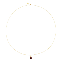 Collier en or jaune et rhodié, grenat et diamants