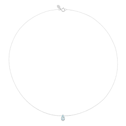 Collier en or gris, aigue marine et diamants