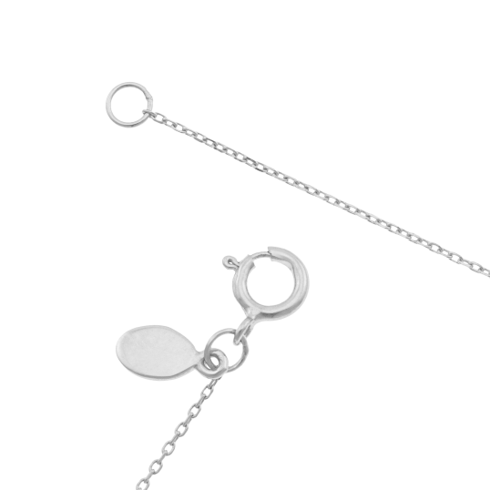 Collier en or gris, aigue marine et diamants