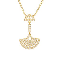 Collier en or jaune et oxydes de zirconium