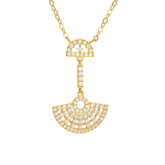 Collier en or jaune et oxydes de zirconium