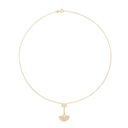Collier en or jaune et oxydes de zirconium