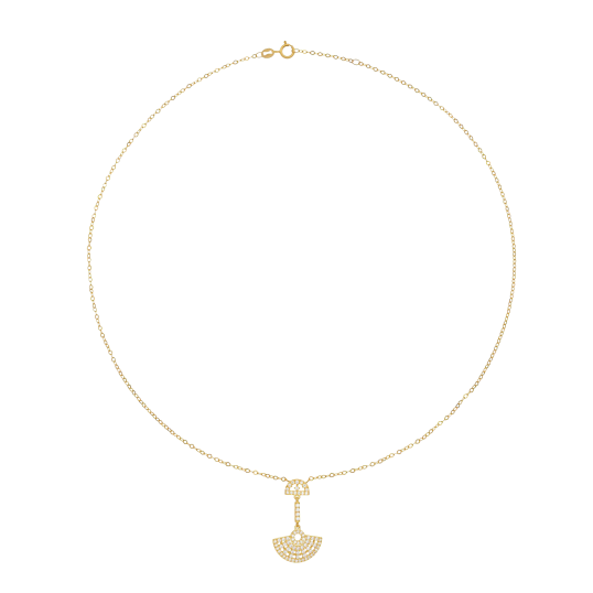 Collier en or jaune et oxydes de zirconium