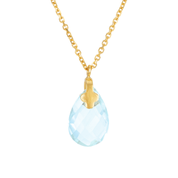 Collier en or jaune et oxyde de zirconium