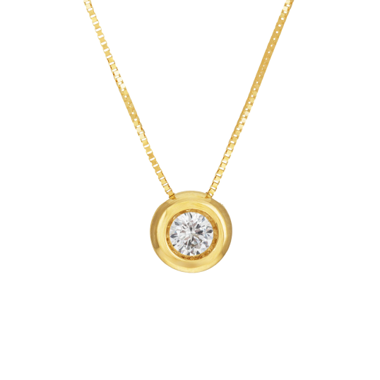 Collier en or jaune et oxyde de zirconium Collier en or jaune et oxyde de zirconium