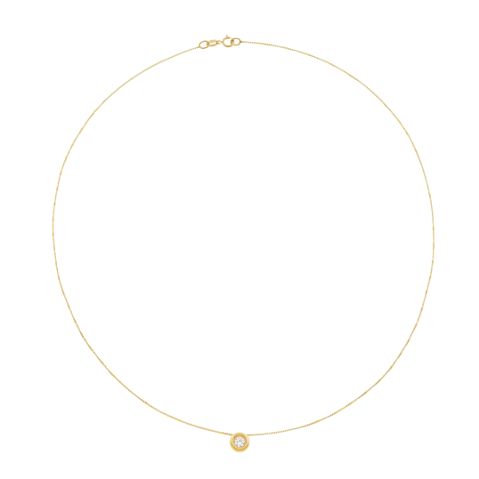 Collier en or jaune et oxyde de zirconium Collier en or jaune et oxyde de zirconium