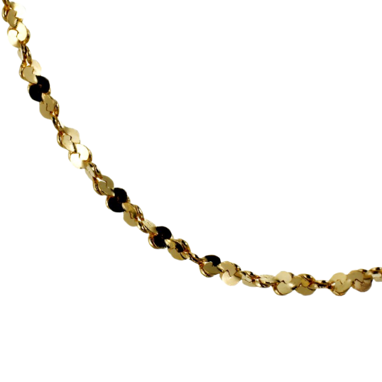 Chaîne en or jaune, maille torsadée dentelée