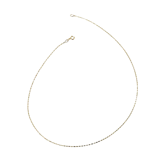 Chaîne en or jaune, maille torsadée dentelée